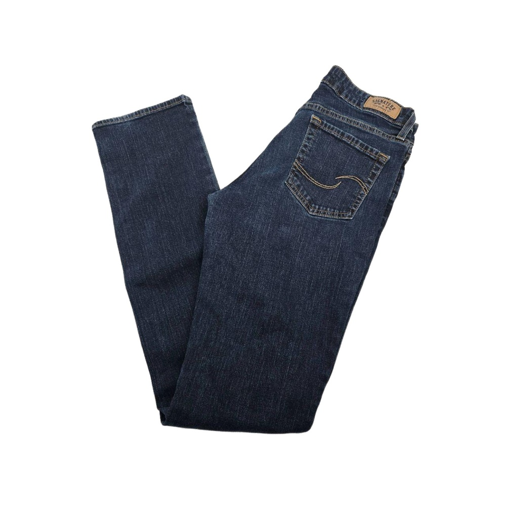 Signature By Levi Strauss Dark Wash Straight Leg Jeans‎ Size 8 Long